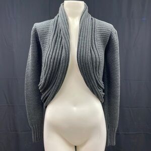 Apostrophe Gray Open-Front Cropped Cardigan size XS 100% acrylic